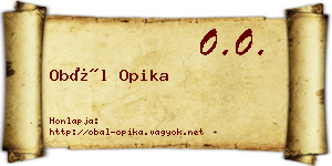 Obál Opika névjegykártya